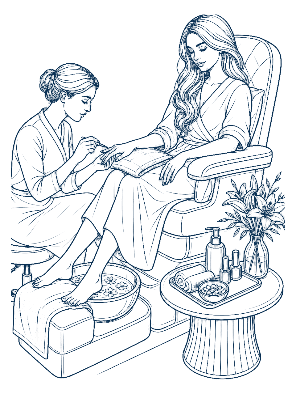 Manicure and pedicure category illustration